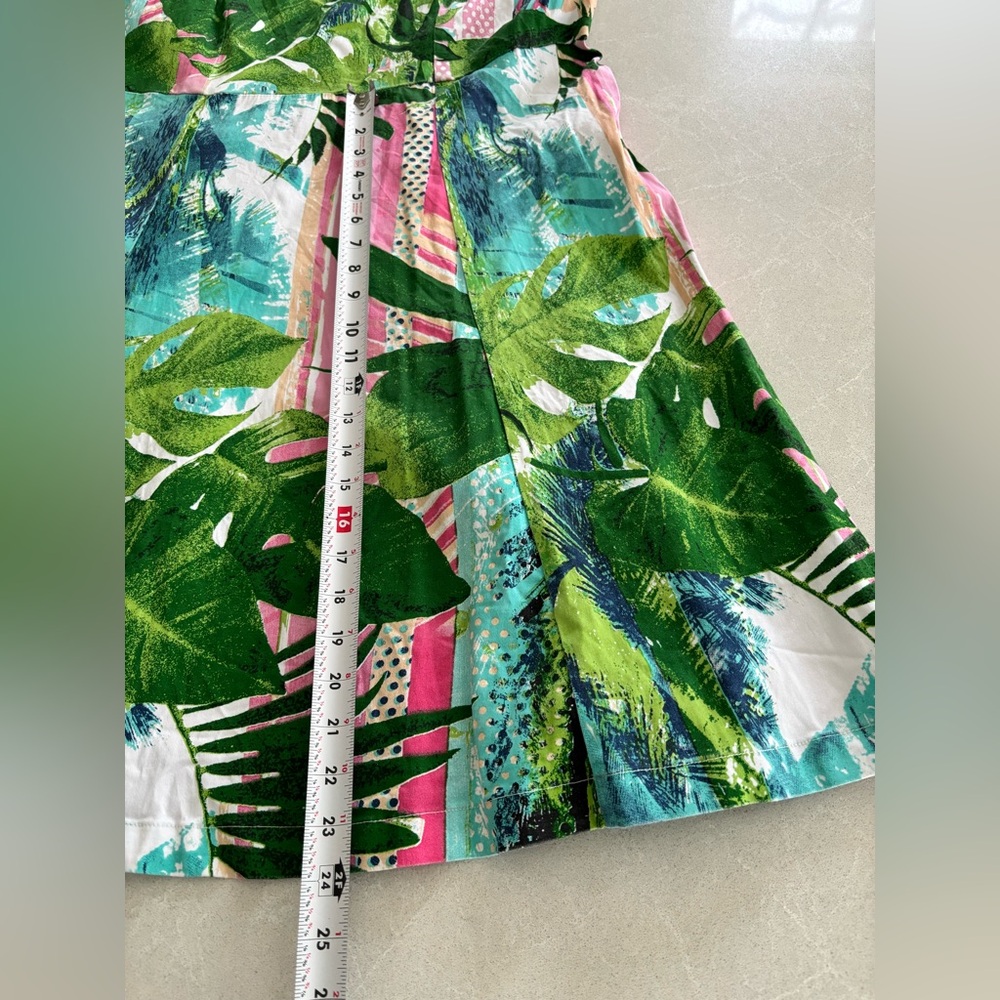 Coquette et Coquine Summer Floral Cotton Dress Forest Tropical Flared Sexy 1X - Picture 9 of 15